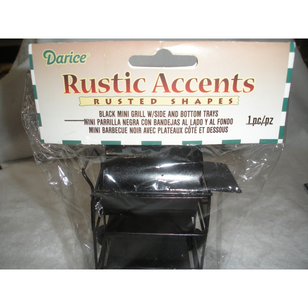 Darice Rustic Accents Black Mini Grill w/ Side and Bottom Trays TIN607A NEW
